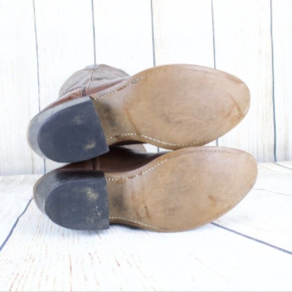 Vintage Laredo Women's Brown Leather Western Rodeo Boots Size 7 - Picture 8 of 8